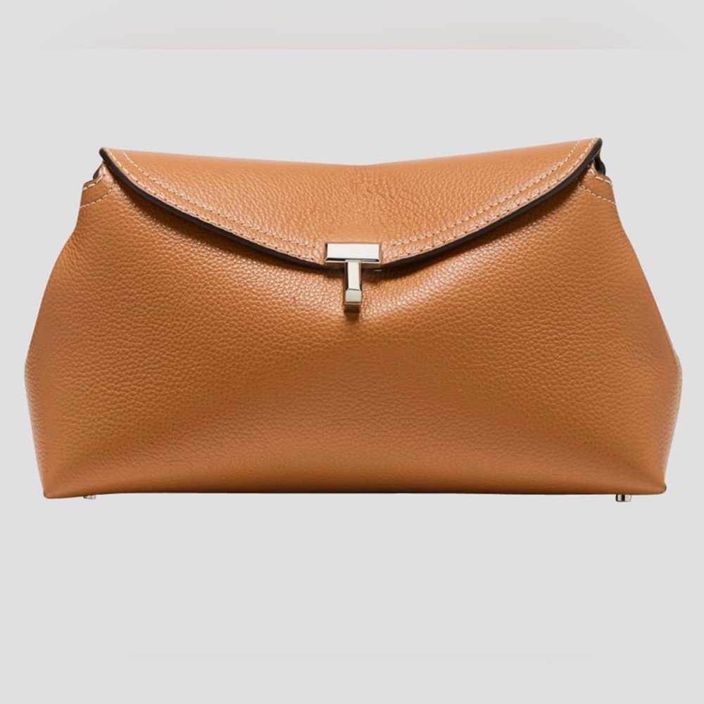 Toteme T-Lock Top Handle Bag in Pebble Grain Leather